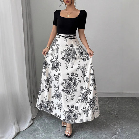 Damen Eleganter Maxirock mit floralem Muster R&B