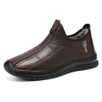 Damen Bequeme und warme Lederhausschuhe mit rutschfester Sohle R&B