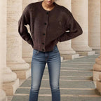 Damen Strickjacke mit luftiger Netzstruktur R&B