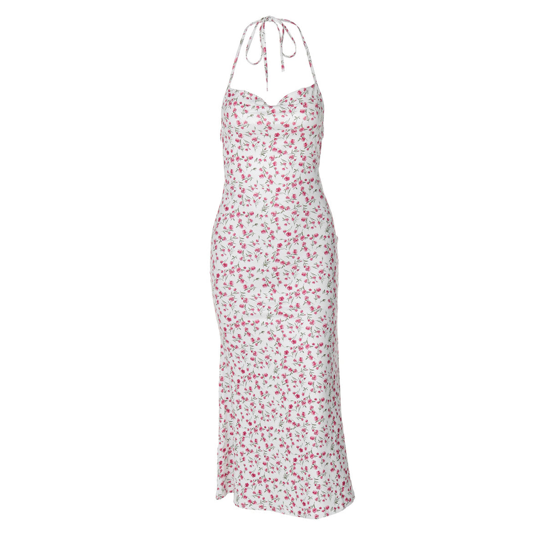 Damen Maxikleid mit eleganter Schnürung und floralem Muster R&B