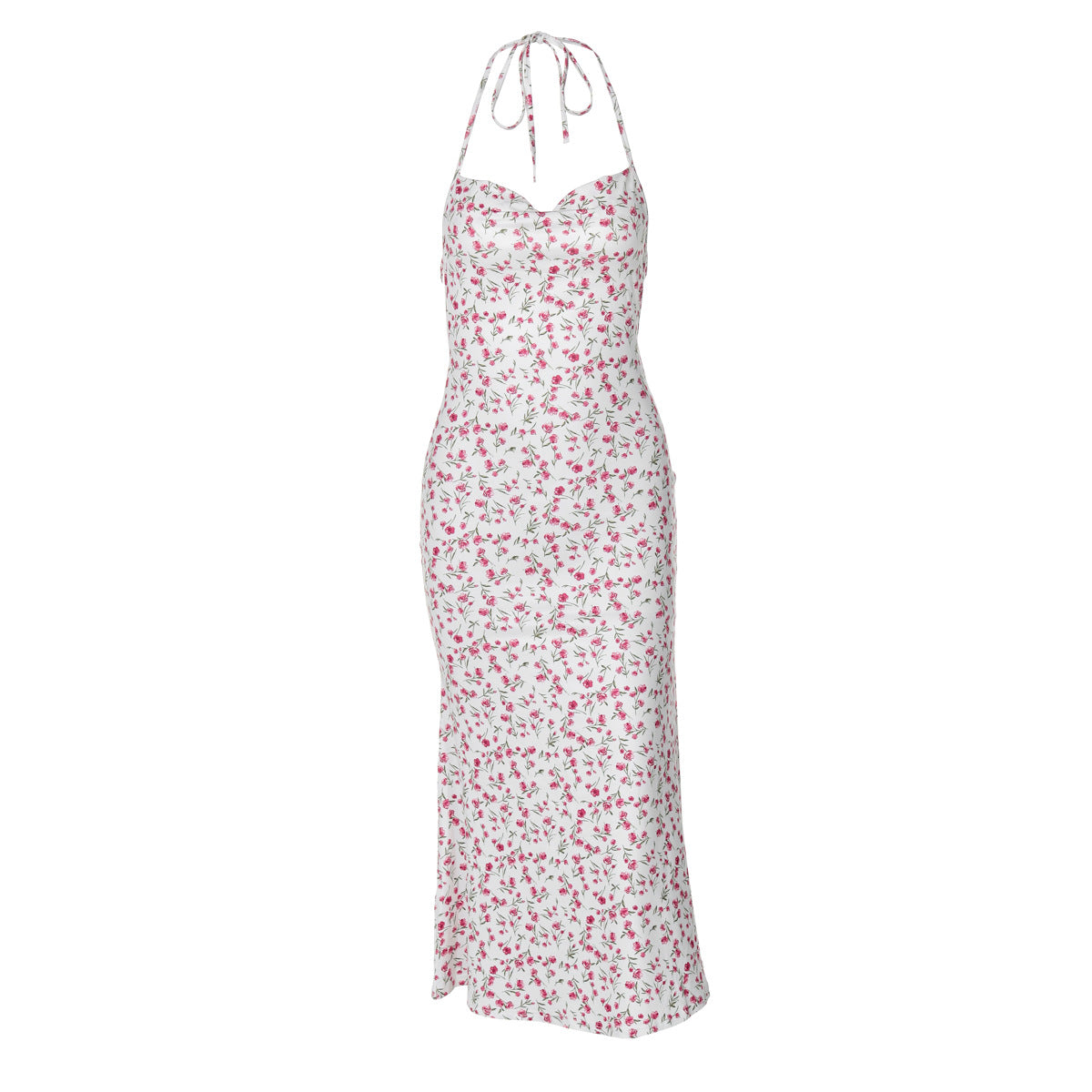 Damen Maxikleid mit eleganter Schnürung und floralem Muster R&B