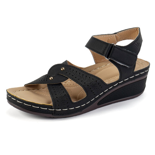 Damen Komfortable und modische Sandalen mit verstellbaren Klettverschlüssen und anatomischer Fußbettung R&B
