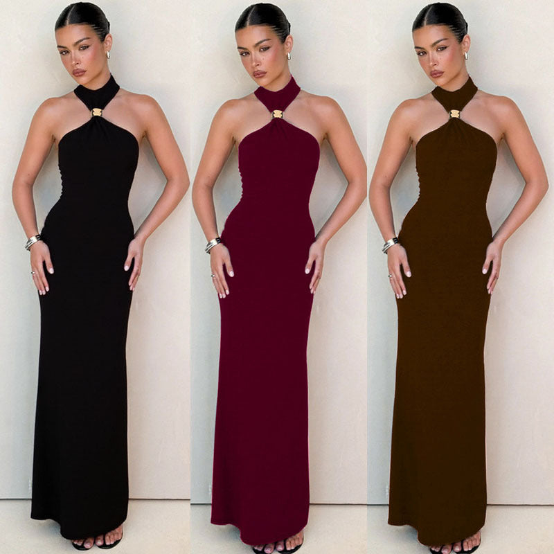 Damen Elegantes Abendkleid mit schickem Stehkragen und figurbetontem Schnitt R&B