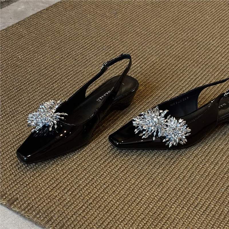 Damen Slingback Pumps mit funkelnden Kristallen R&B