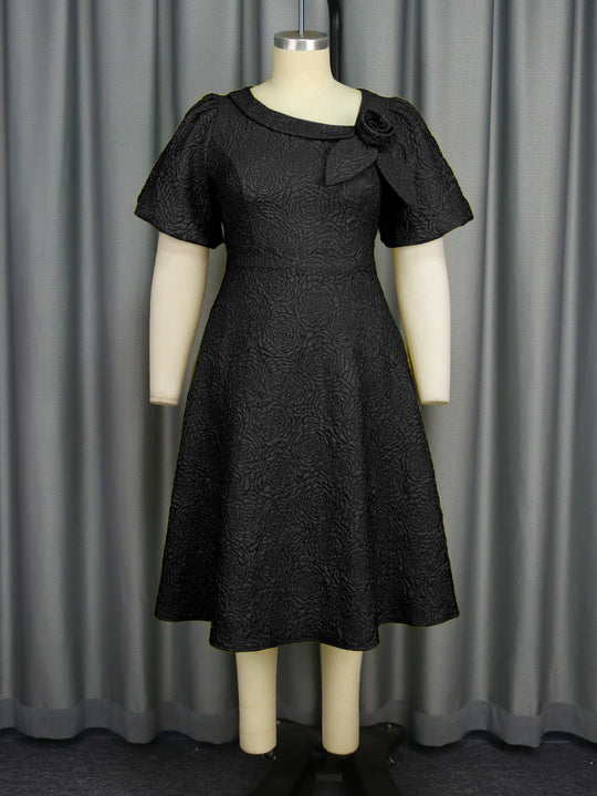 Damen Kleid mit elegantem Blumendruck und dekorativer Schleifenverzierung R&B