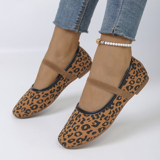 Damen bequeme Ballerinas mit elastischem Riemen R&B