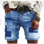 Damen modische Denim-Shorts mit funktionalen Taschen und distressed Akzenten R&B