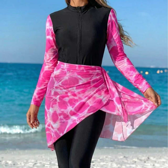 Damen modischer Rashguard mit Wickelrock R&B