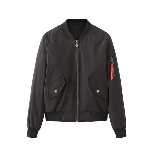 Damen sportliche Bomberjacke mit praktischen Taschen R&B