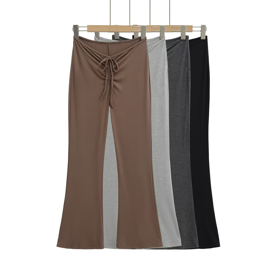 Damen Leggings mit verstellbarem Taillenzug und schickem Flared-Schnitt R&B