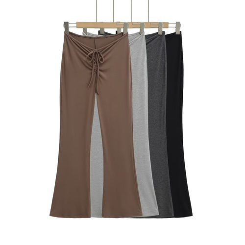 Damen Leggings mit verstellbarem Taillenzug und schickem Flared-Schnitt R&B