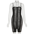Damen Bodycon Overall mit Ripsoptik und eleganten Trägern R&B
