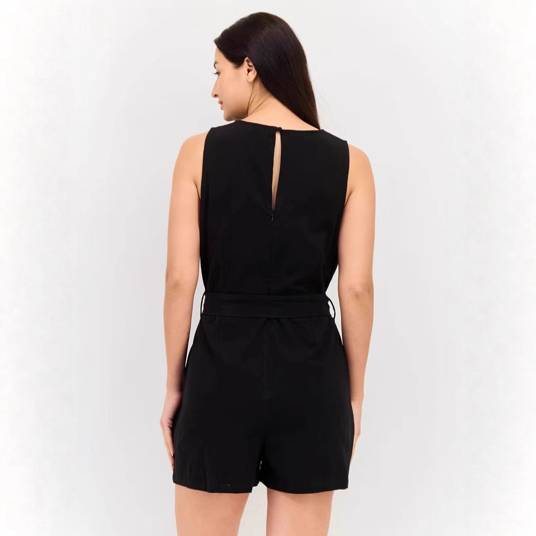 Damen Jumpsuit mit eleganter Taillierung und praktischen Taschen R&B