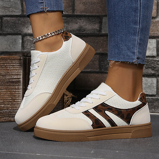 Damen Atmungsaktive Sneakers mit trendigen Leo-Akzenten R&B