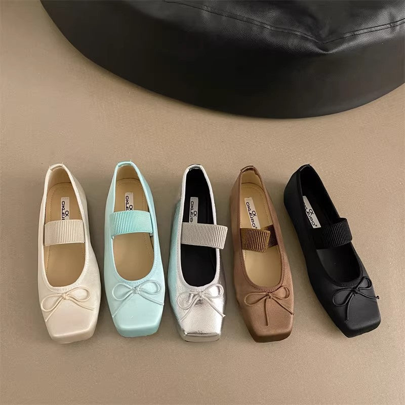 Damen Mary Jane Ballerinas mit elegantem Riemchen und verspieltem Schleifen-Detail R&B