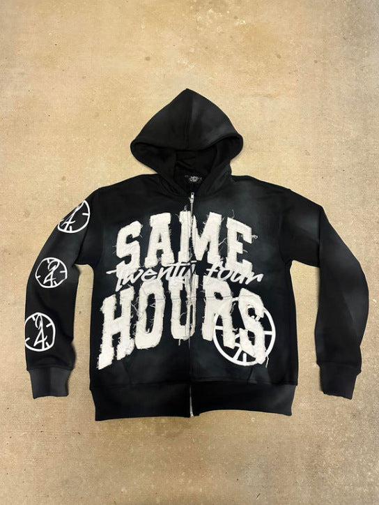 Damen Kapuzenpullover mit auffälligem Schriftzug R&B