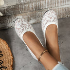 Damen Ballerinas mit zartem Häkelmuster und bequemem Fußbett R&B