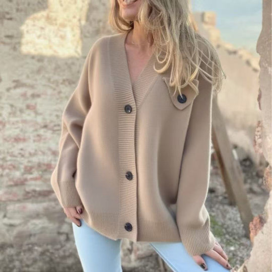 Damen Oversized Strickjacke R&B