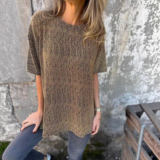 Damen Oversized T-Shirt mit Glitzersteinchen und lässigem Schnitt R&B
