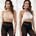 Damen gehäkeltes Crop-Top mit modernen Details R&B
