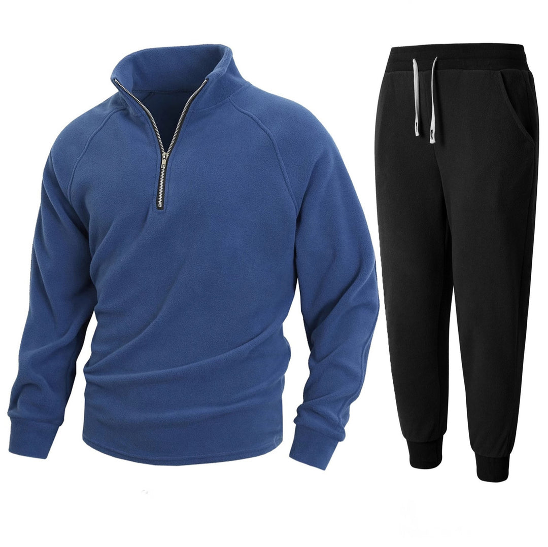 Herren Fleece-Relaxanzug mit halblangem Reißverschluss R&B