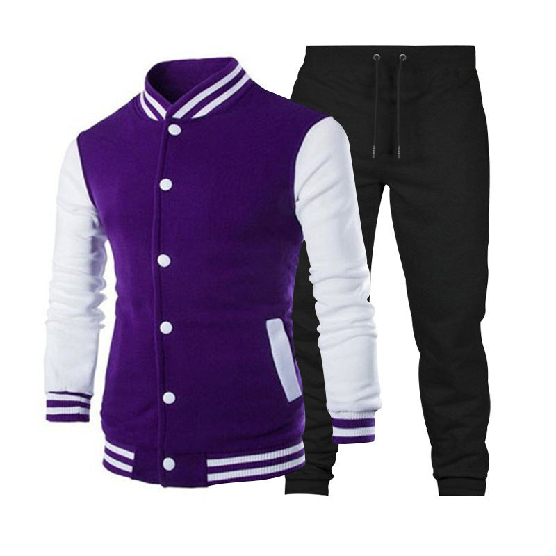 Herren sportliche Collegejacke mit praktischen Taschen und atmungsaktiver Baumwolle R&B