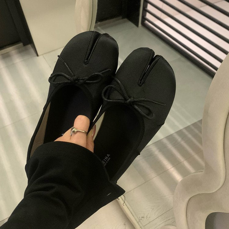 Damen Ballerinas mit modischem Punkte-Design und dekorativem Schleifenakzent R&B