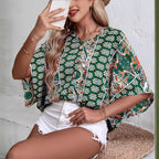 Damen Tunika mit floralem Muster und seitlichen Schlitzen R&B