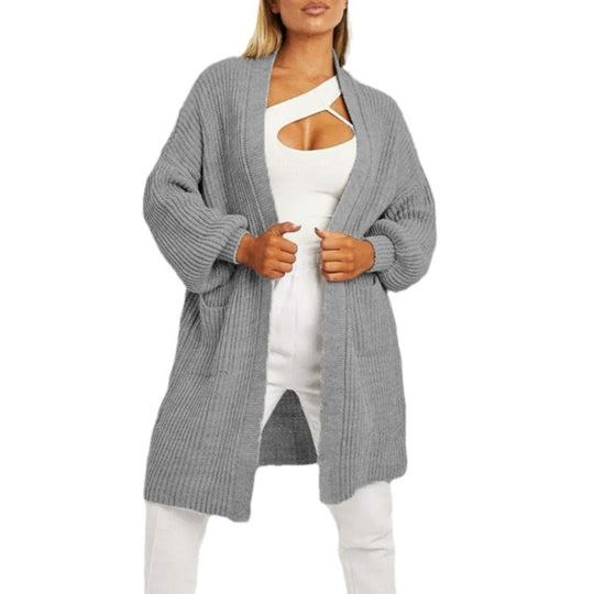 Damen gemütlicher Strickcardigan mit großzügigen Taschen R&B
