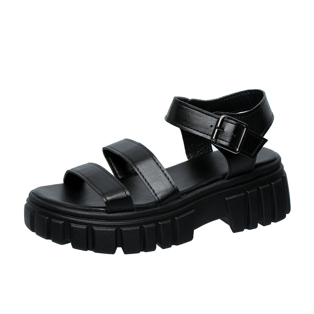 Damen Komfortable Plateau-Sandalen mit verstellbarem Riemen und rutschfester Sohle R&B