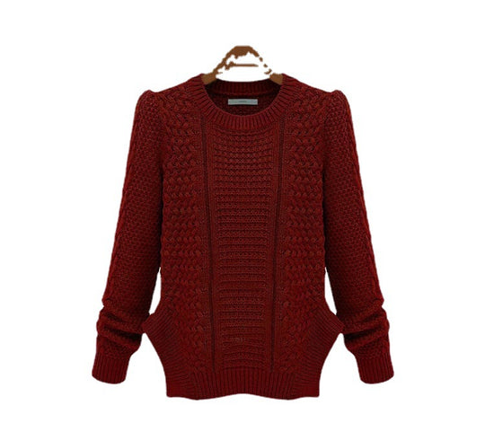 Damen Strickpullover mit strukturierter Oberfläche und seitlichen Taschen R&B