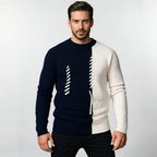Herren Pullover mit kreativem Strukturdesign und Kontraststreifen