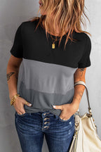 Damen T-Shirt mit modernem Blockdesign und lässigem Schnitt R&B
