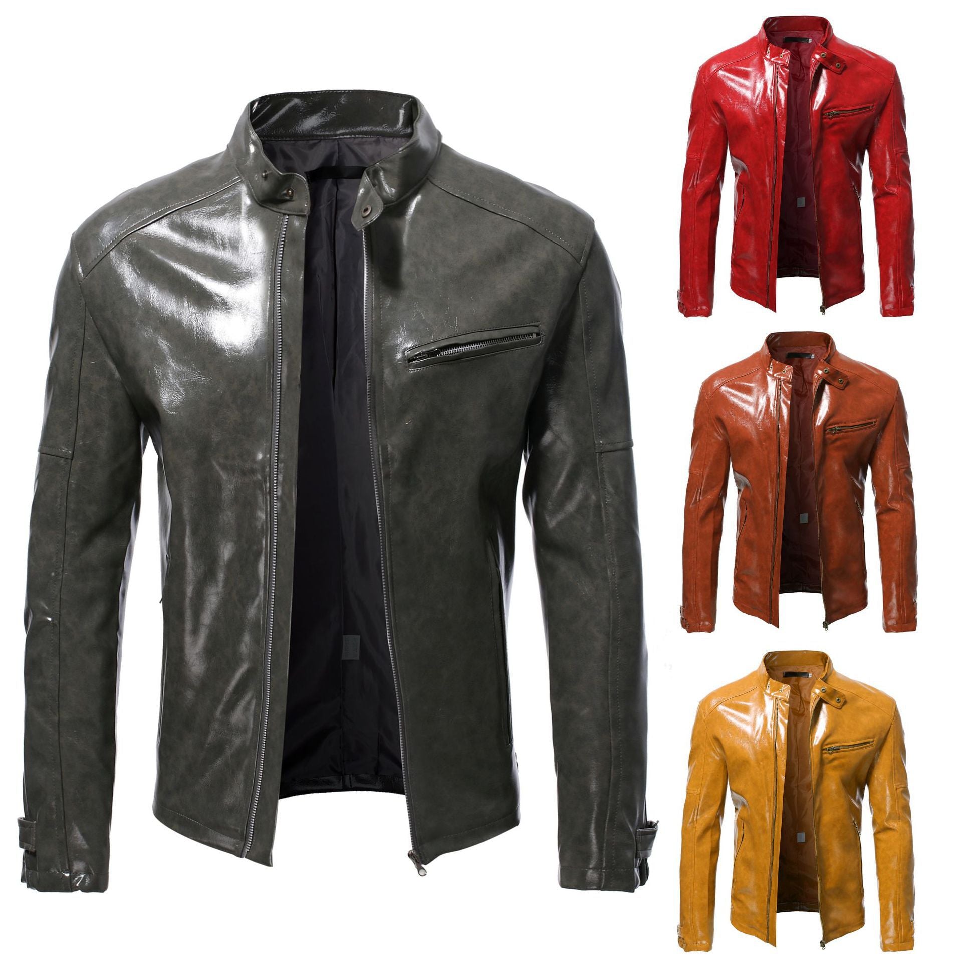 Herren Lederjacke mit hochwertigem Finish