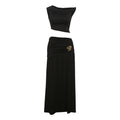 Damen Elegantes 2-teiliges Ensemble mit figurbetontem Oberteil und fließendem Rock R&B