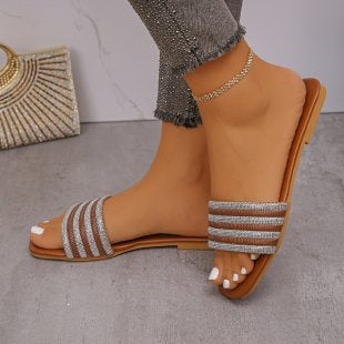 Damen Glamouröse Riemensandaletten mit funkelndem Design R&B