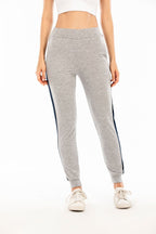 Damen Sportliche Freizeithose mit elastischem Bündchen und seitlichen Kontraststreifen R&B