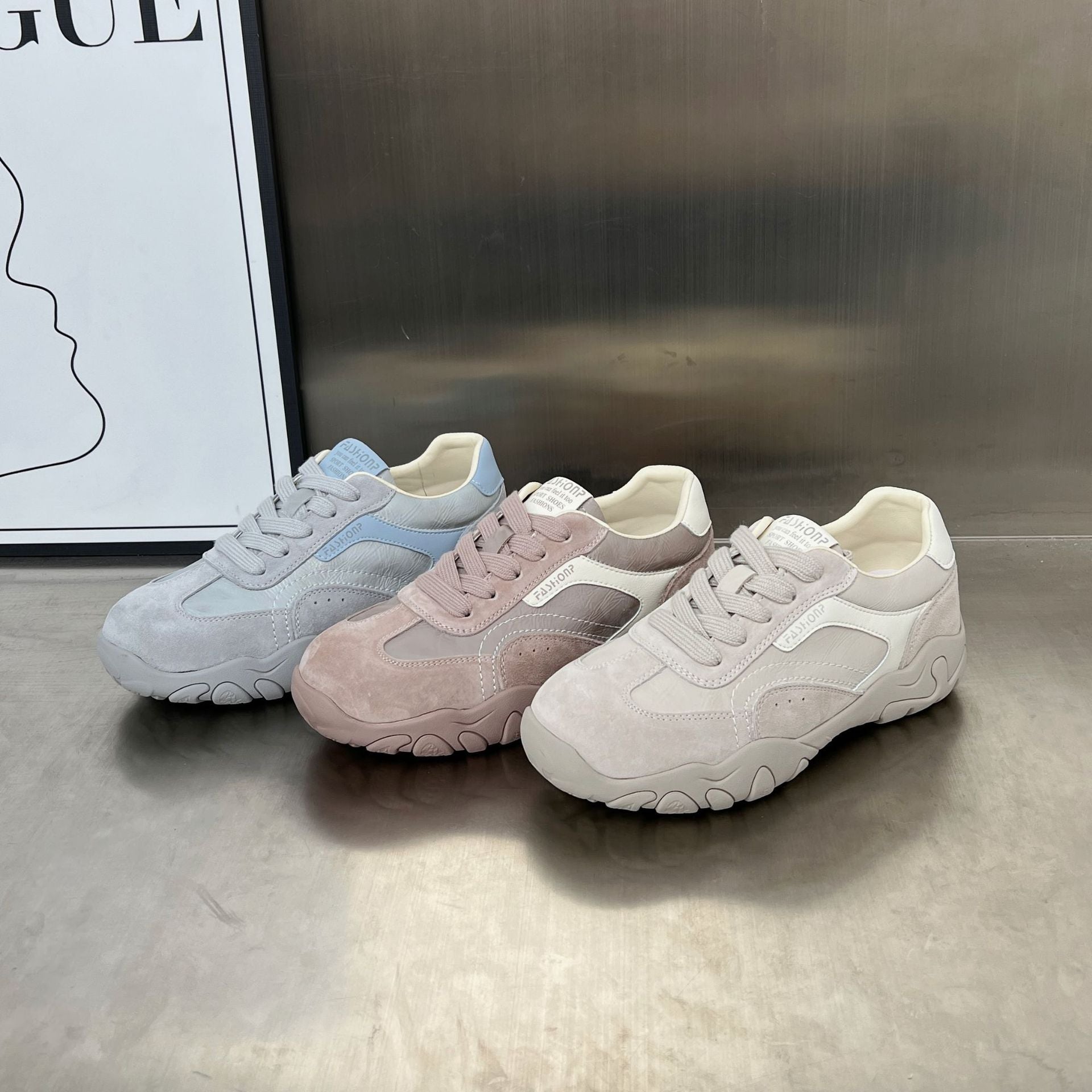 Damen modische Sneakers mit atmungsaktiver Obermaterialkombination und stabiler Laufsohle R&B