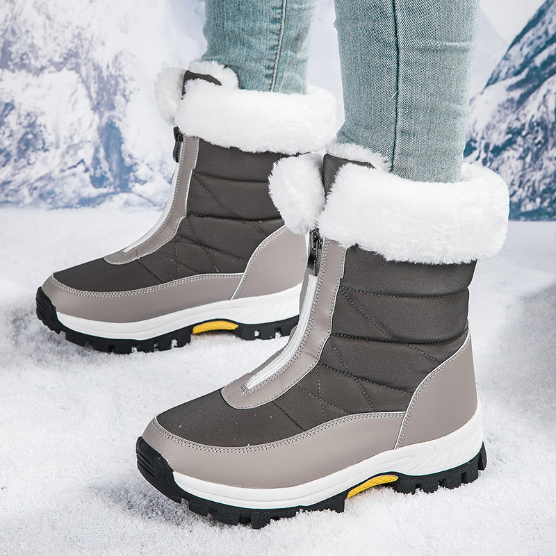 Damen Warmgefütterte Winterstiefel mit rutschfester Sohle und komfortablem Reißverschluss R&B