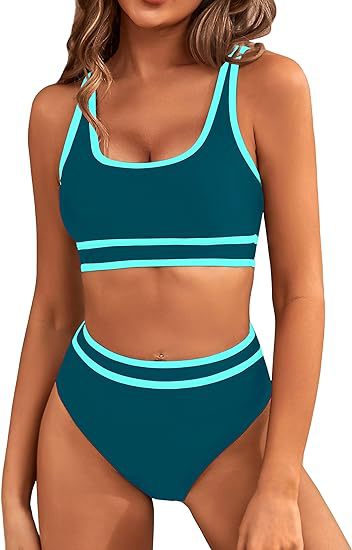 Damen Sportlicher Hochgeschnittener Bikini R&B