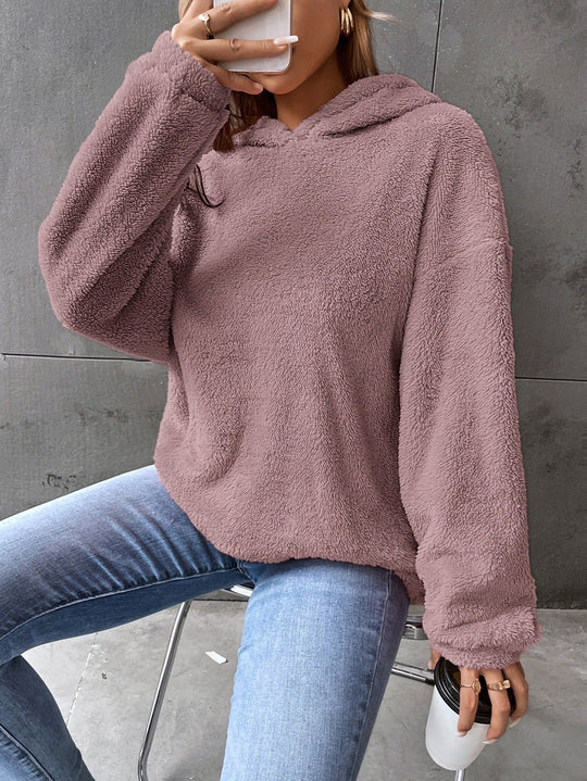 R&B | Kapuzenpullover Fleece Übergröße Passform Kurzlänge Lange Ärmel