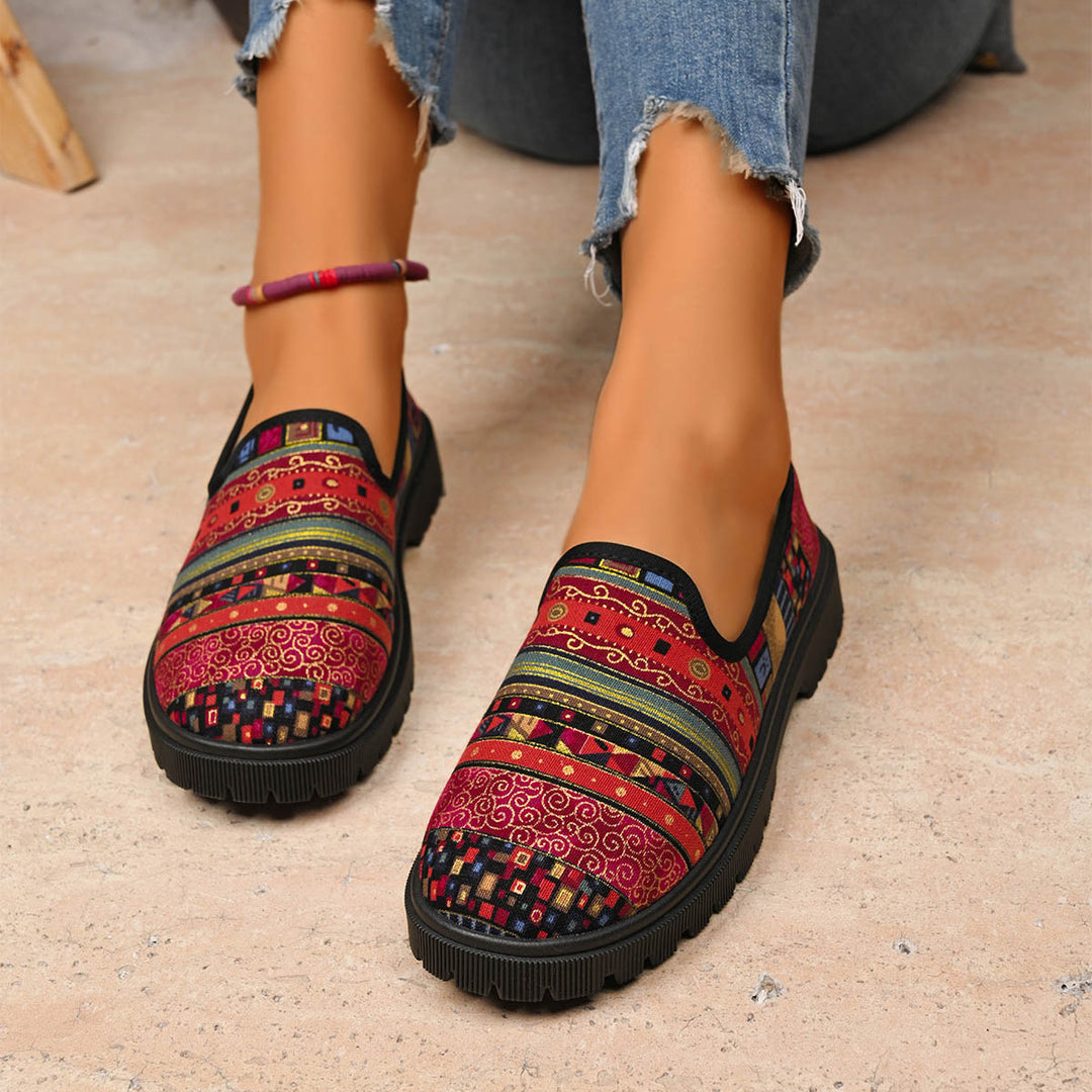Damen Slip-On Sneaker mit tierischem Muster R&B