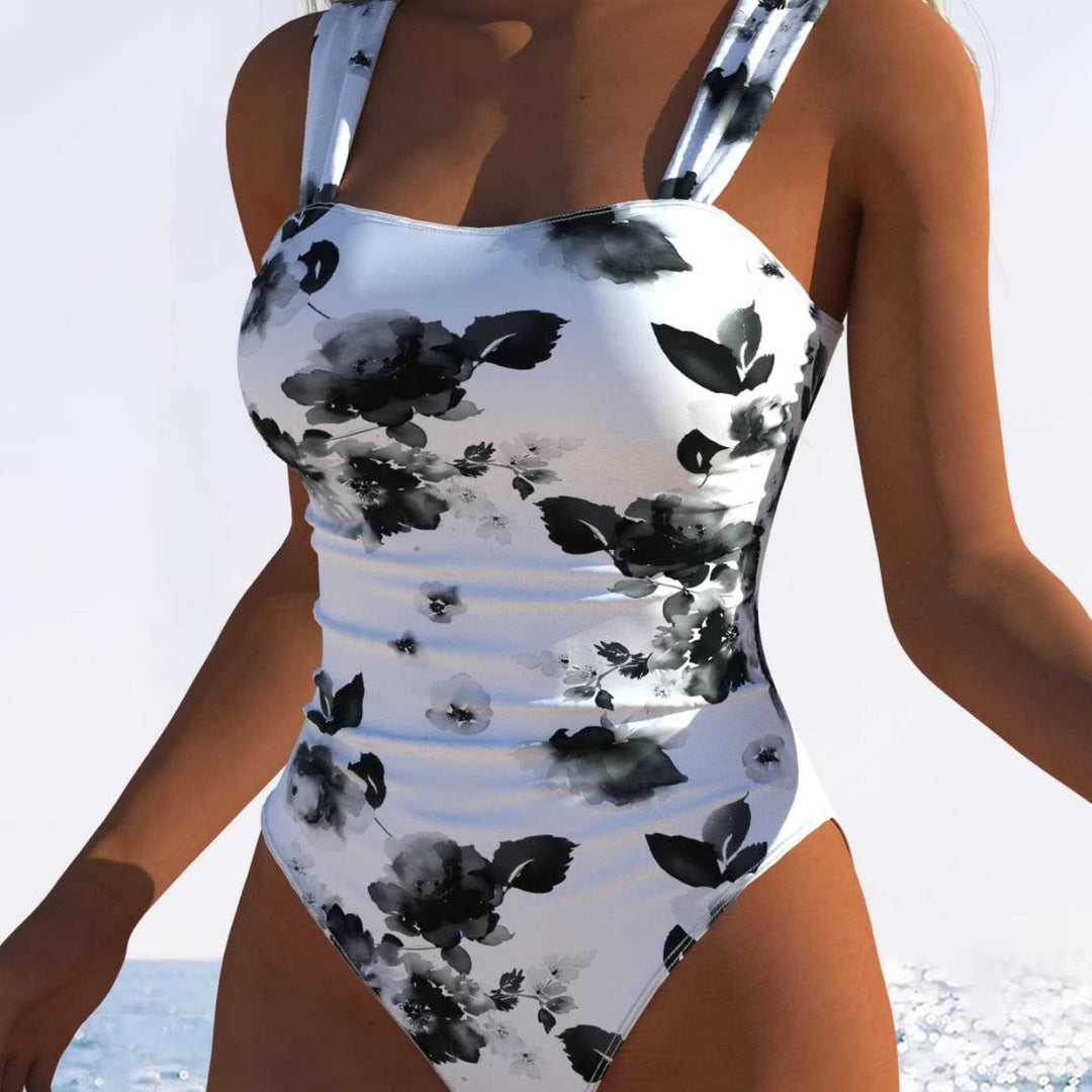 Damen Einteiler Badeanzug mit femininem Floral-Muster und komfortablem Schnitt R&B