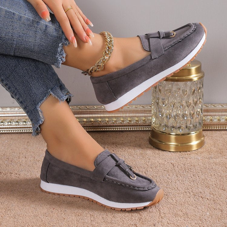 Damen Mokassins mit elegantem Schnallen-Detail und rutschfester Sohle R&B