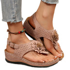 Damen Zehentrenner-Sandalen mit floralem Dekor und atmungsaktivem Obermaterial R&B