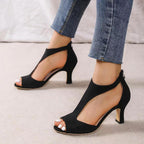 Damen elegante Peeptoe-Pumps mit modischem Cut-Out-Design und bequemem Absatz R&B