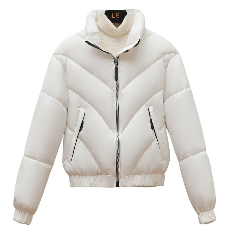 Damen Trendige und kuschelige Pufferjacke mit hohem Kragen und praktischen Eingrifftaschen R&B
