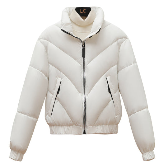 Damen Trendige und kuschelige Pufferjacke mit hohem Kragen und praktischen Eingrifftaschen R&B