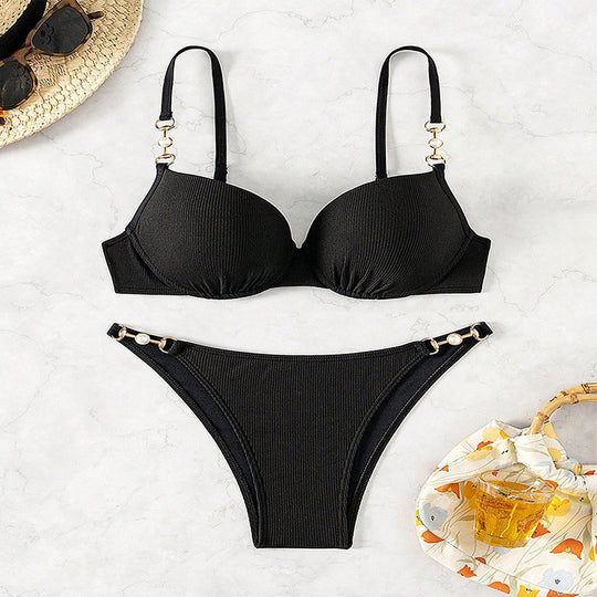 Damen Push-Up-Bikini mit eleganten Schmuckdetails R&B