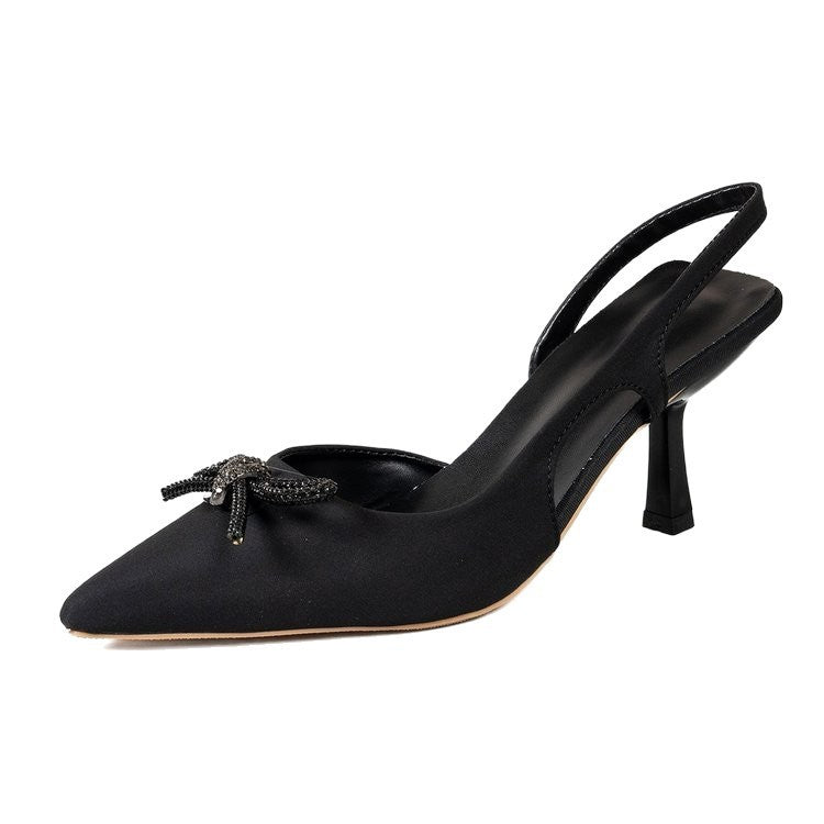 Damen Slingback Pumps mit glamourösem Schleifen-Design